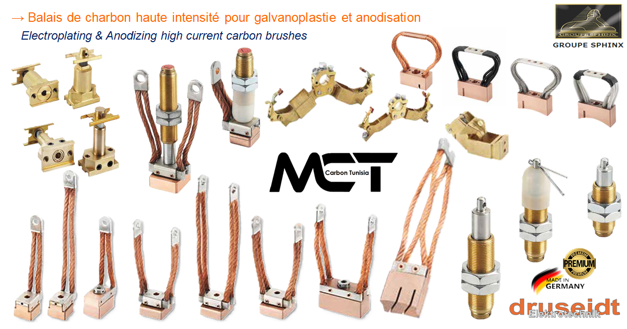 Image du produit Balais de charbon pour charbon pour anodisation & galvanoplastie